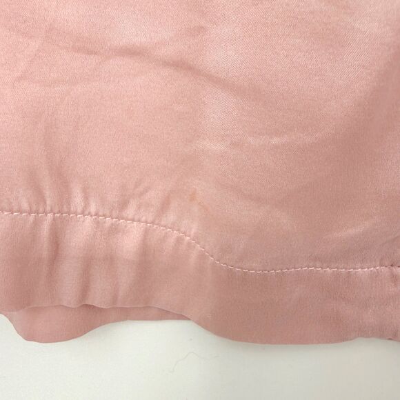 Skin Worldwide Button Front Silk Top Women's 0/XS Short Sleeve Pink Quiet Luxury - Picture 7 of 7